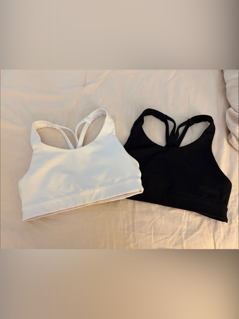 Old Navy White and Black Sports Bras - Strappy Back